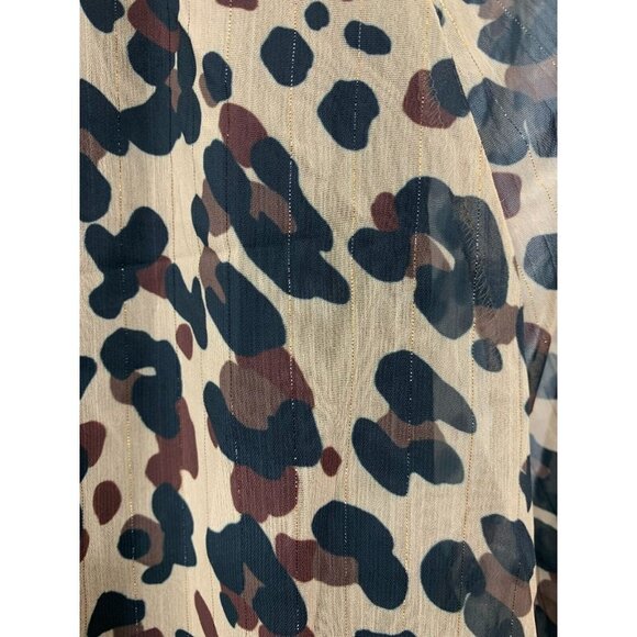 NYDJ Not Your Daughter Blouse Plus 2X Wildcat Metallic Peasant Chiffon Women New - Picture 8 of 14